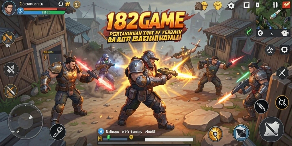 Tangkapan layar menunjukkan aksi intens dari gameplay Battle Royale.