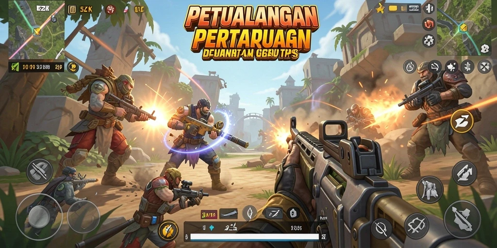 Tampilan gameplay seru dalam 5ZK, menunjukkan aksi pertarungan yang intens.