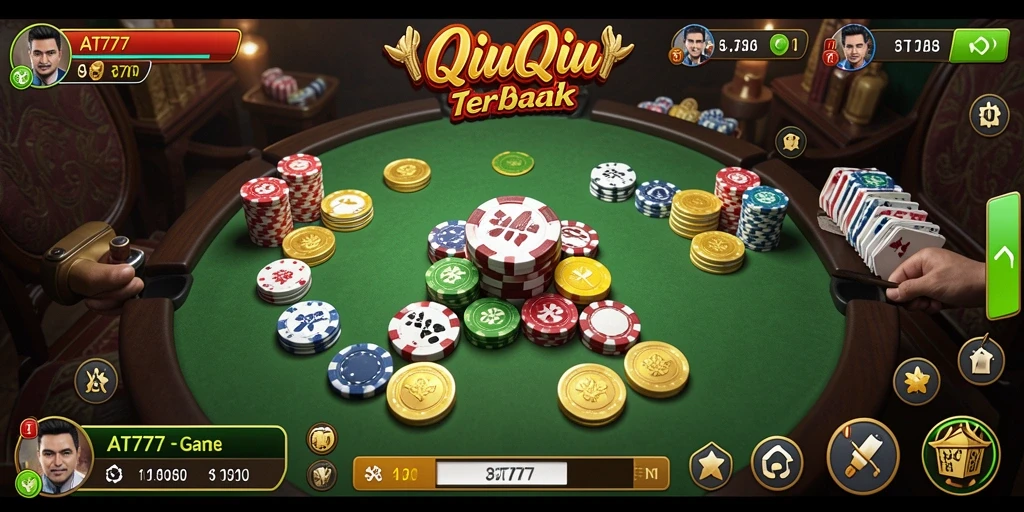 Screenshot AT777 menampilkan gameplay seru permainan QiuQiu.