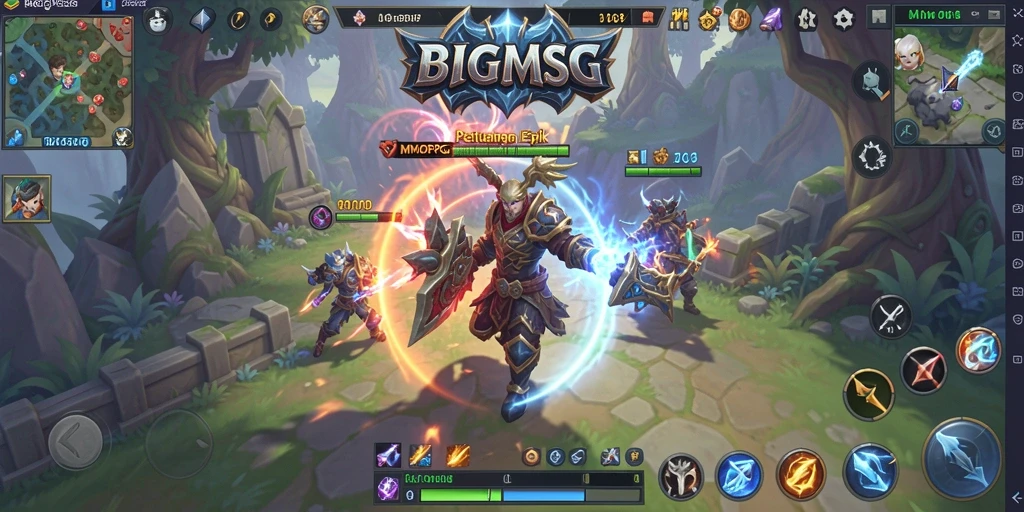 Screenshot gameplay BIGMSG menampilkan aksi petualangan seru dalam dunia MMORPG.