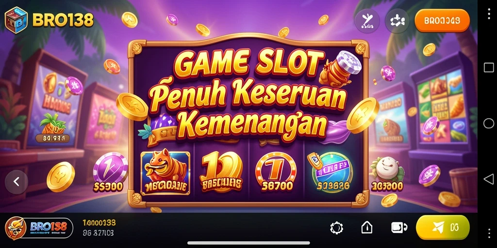 Tampilan gameplay dari game Slot BRO138 yang menarik dan penuh warna.