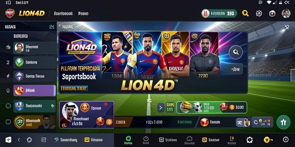 Screenshot LION4D menampilkan antarmuka Sportsbook yang menarik.