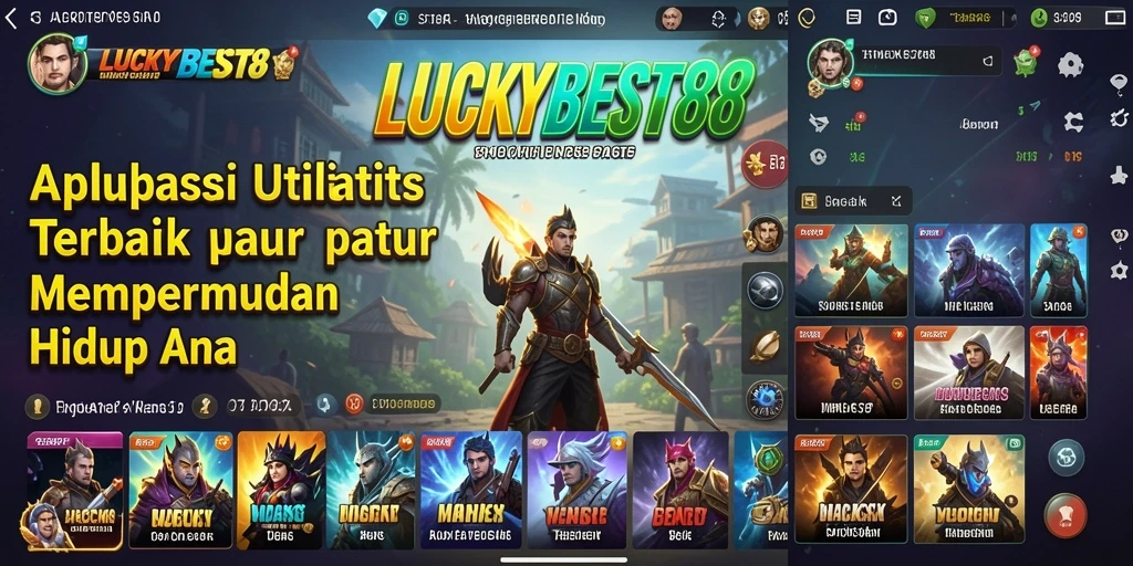 Tampilan luar LUCKYBEST88 dengan berbagai fitur Utility yang membantu.