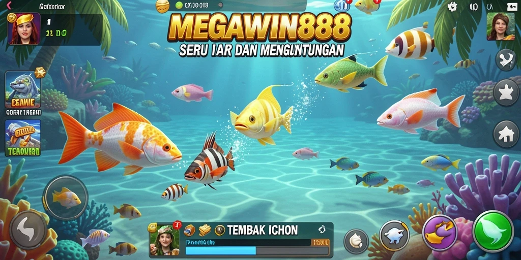 Tampilan menarik dari gameplay Tembak Ikan MEGAWIN888.