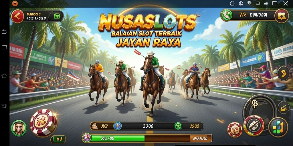 Tampilan menarik dari gameplay balapan slot NUSASLOTS.