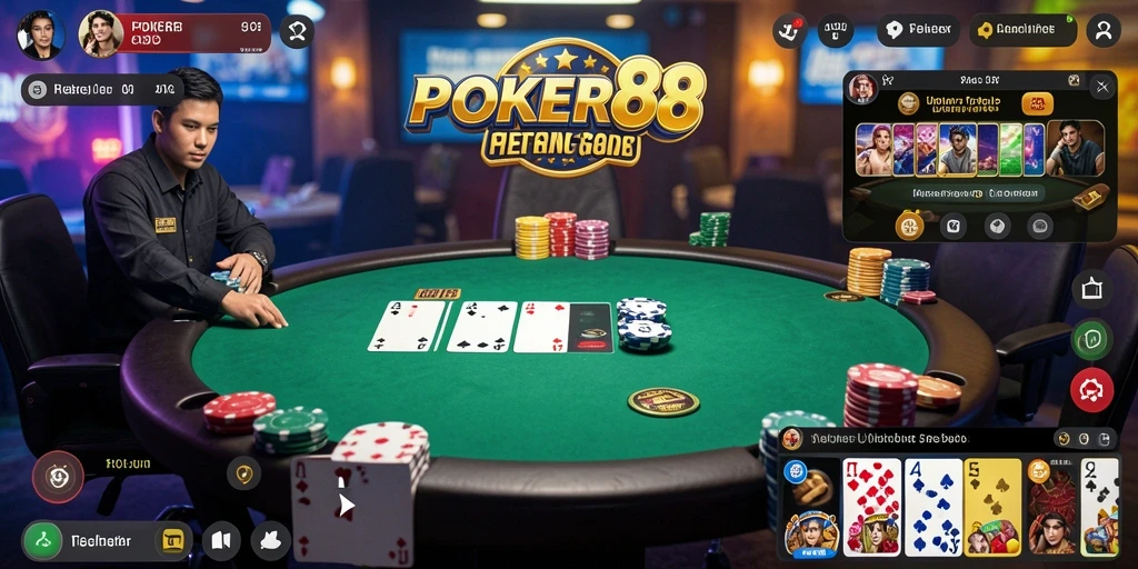 Screenshot utama POKER88 menampilkan gameplay yang menarik dan interaktif.