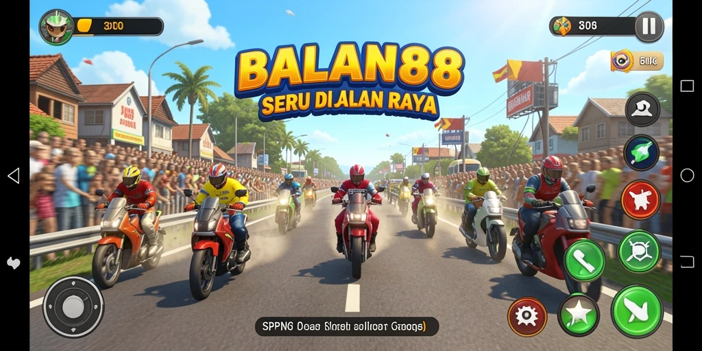 Gameplay SPN88 dengan mobil balap di lintasan