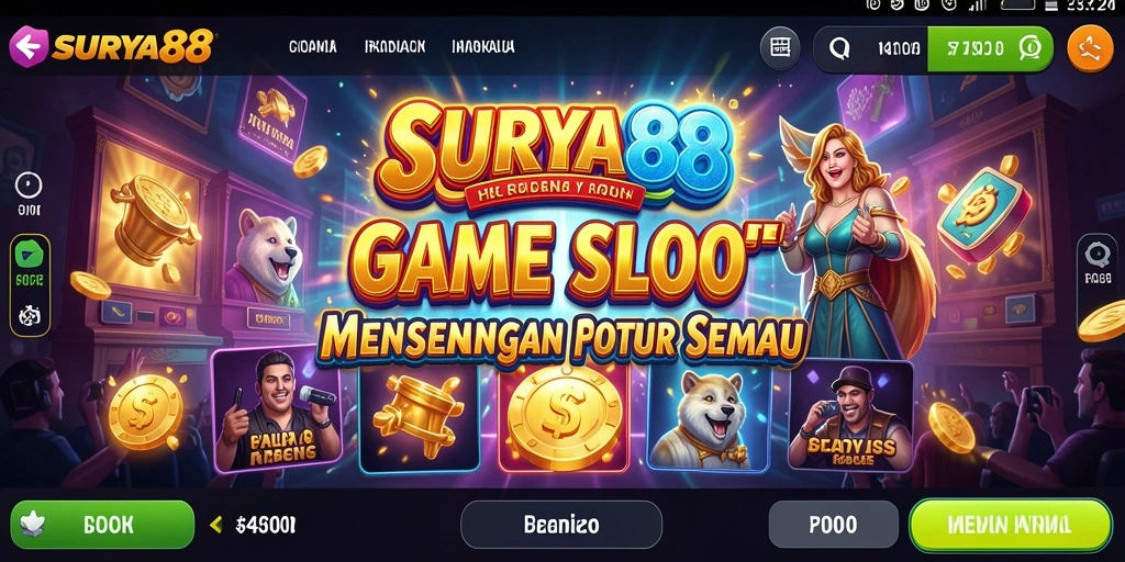 Tampilan menarik dari gameplay SURYA88 yang penuh warna.