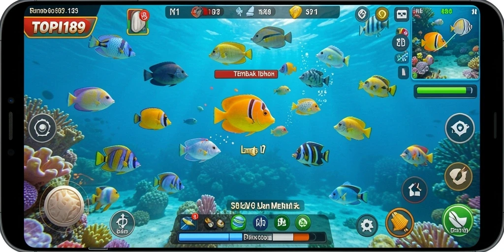 Tangkapan layar game Tembak Ikan yang seru dan mengasyikkan.