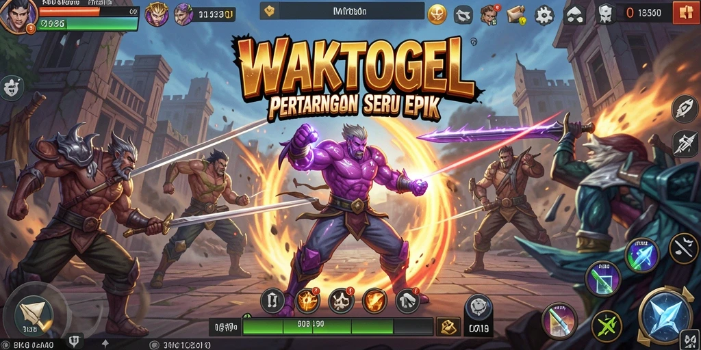 Tampilan gameplay menegangkan dari WAKTOGEL dalam pertarungan epik.